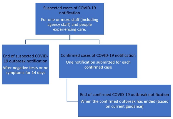 Covid-19 outbreak notifications flowchart